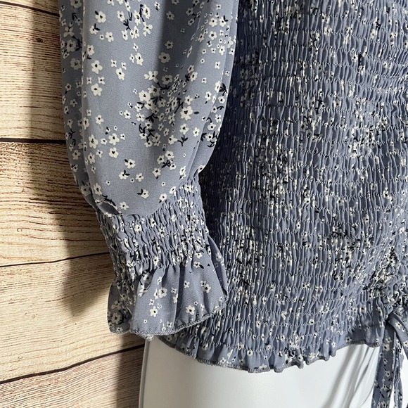 New Blush Bj Plus Size Ash‎ Blue Floral Crop Top Women's Size 2XL - Picture 4 of 11